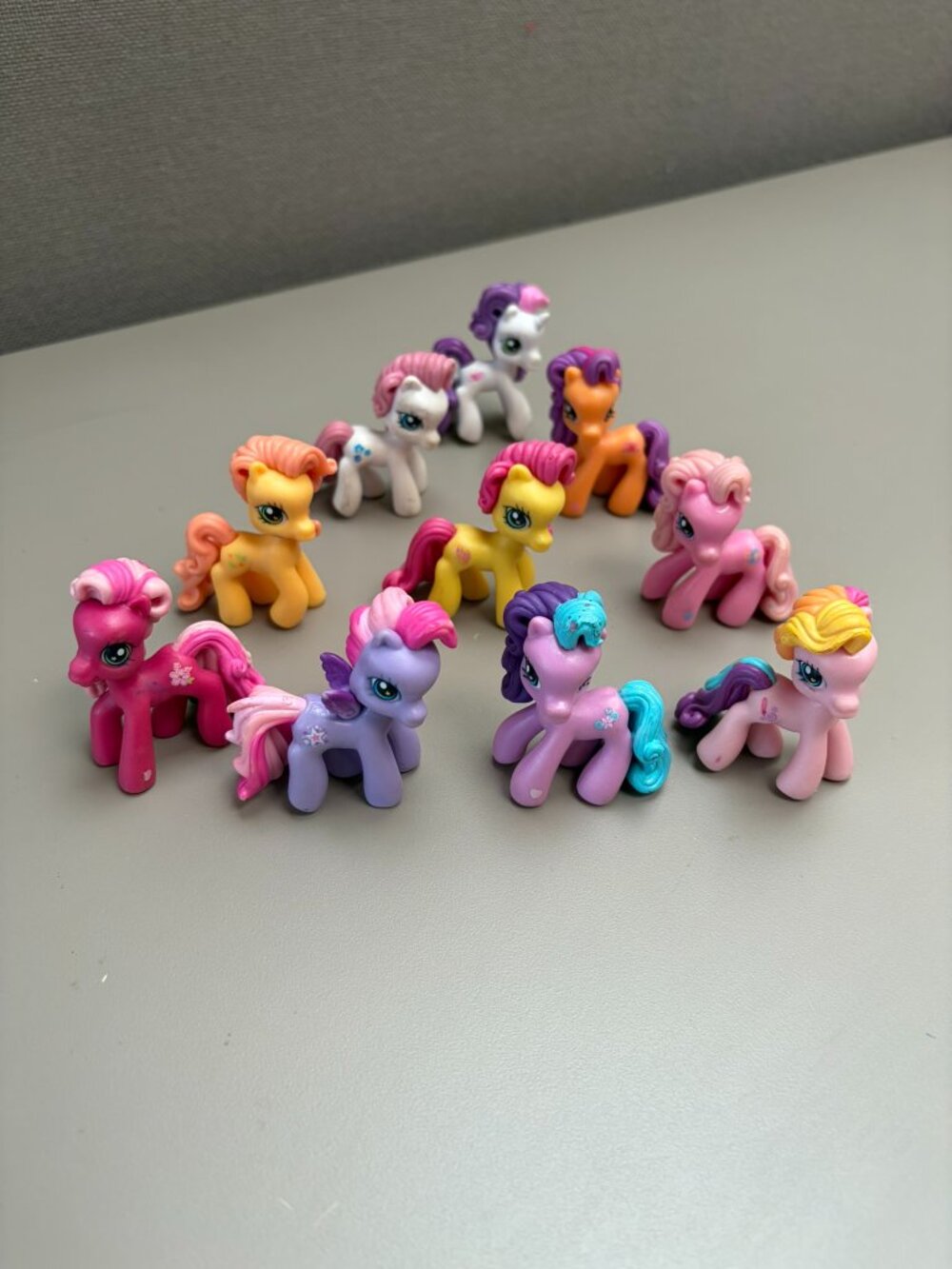 My Little Ponies lot of 10 white yellow pink  orange purple